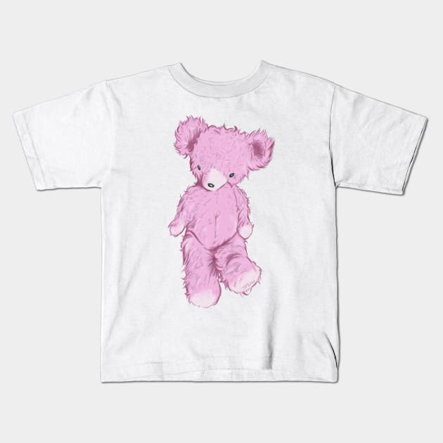 Pink Teddy Bear Kids T-Shirt by So Red The Poppy